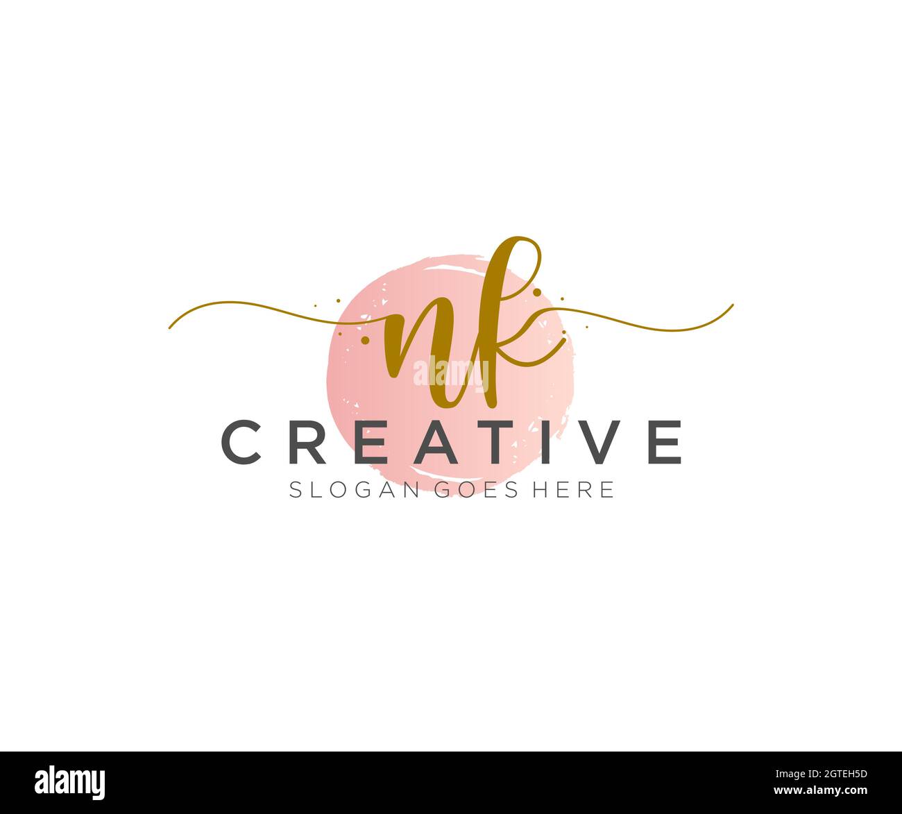 NK Feminine logo beauty monogram and elegant logo design, handwriting ...