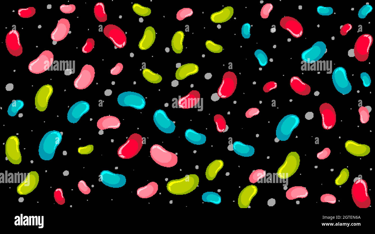 Seamless background pattern with colorful jelly beans Stock Vector