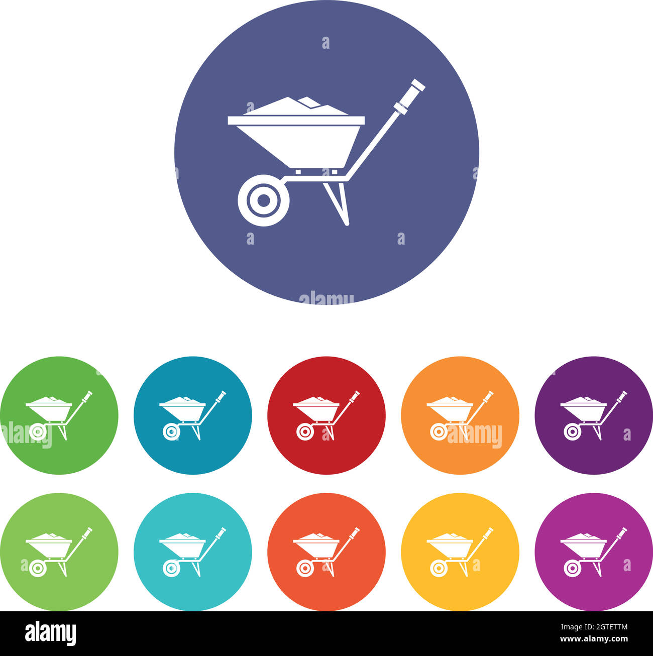 Wheelbarrow set icons Stock Vector Image & Art Alamy