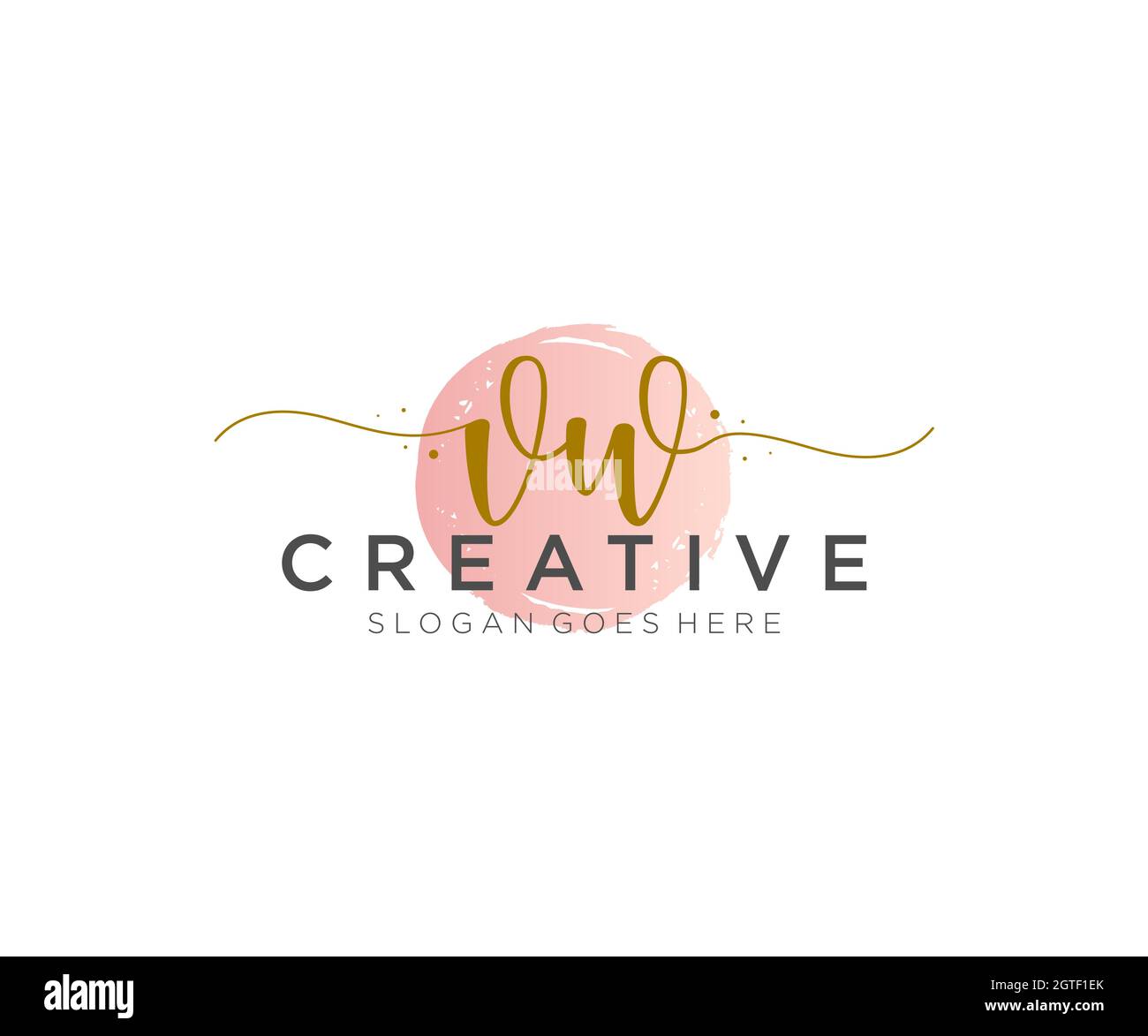 VW Feminine logo beauty monogram and elegant logo design, handwriting ...