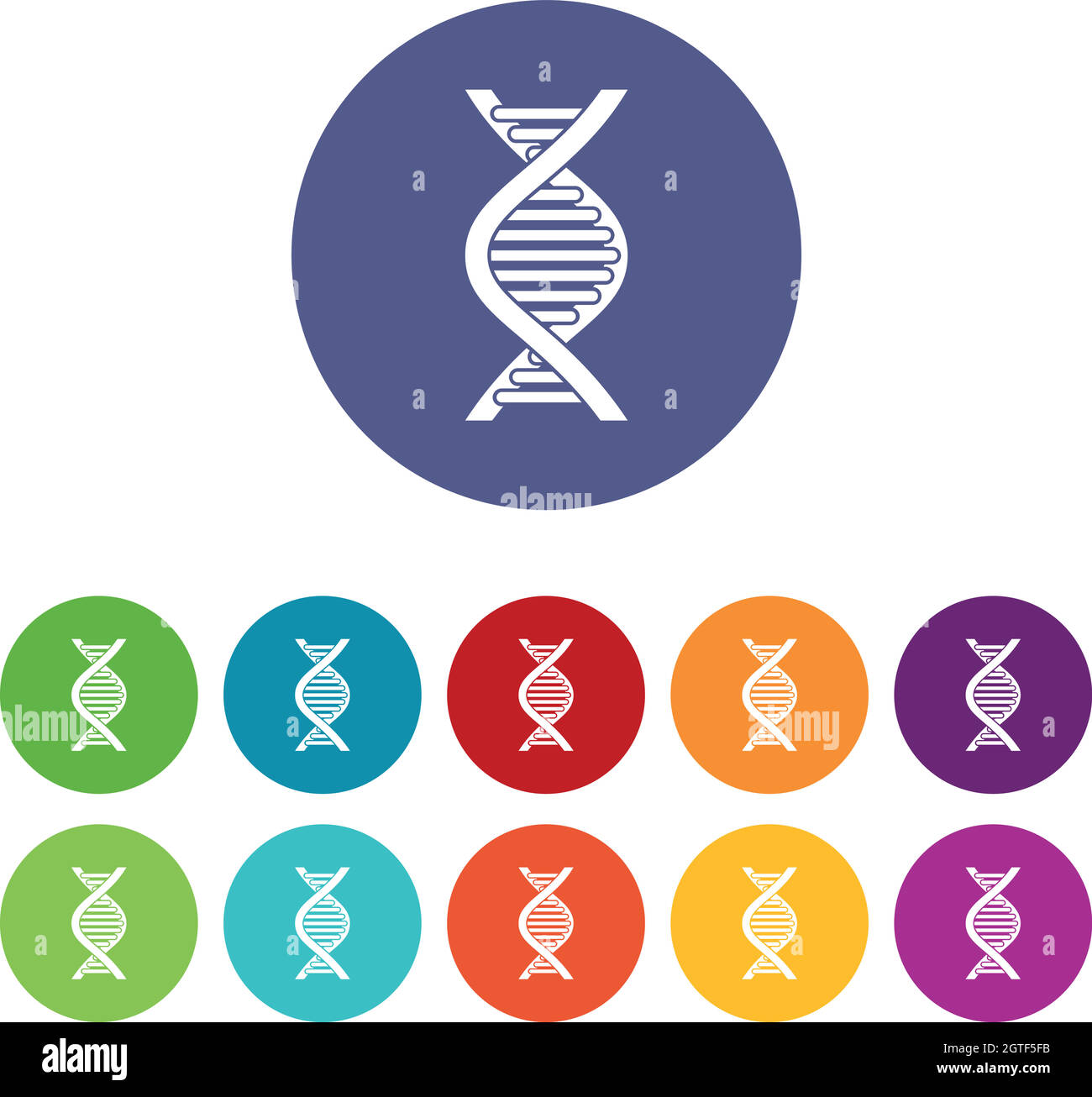 DNA strand set icons Stock Vector