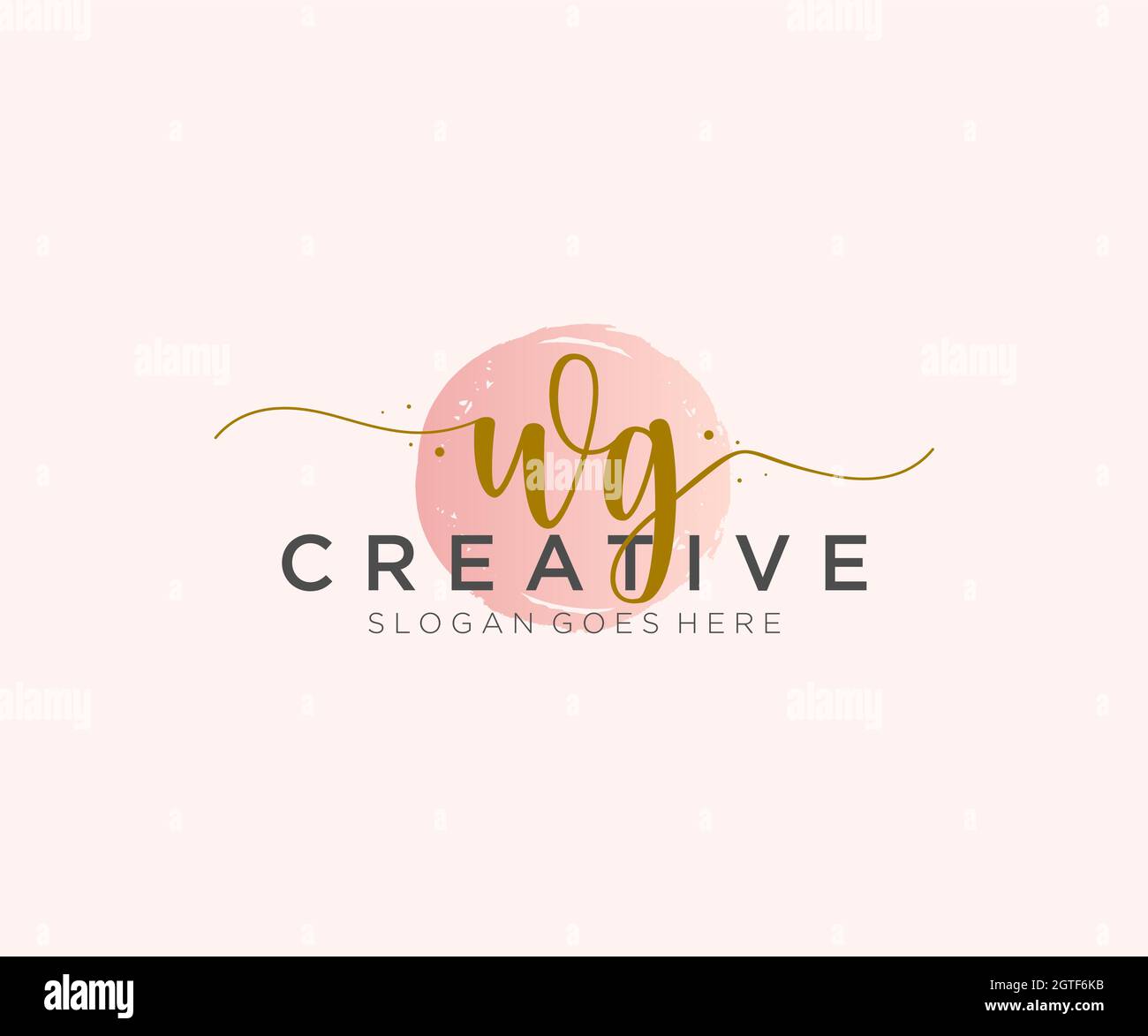 WG Feminine logo beauty monogram and elegant logo design, handwriting logo of initial signature, wedding, fashion, floral and botanical with creative Stock Vector