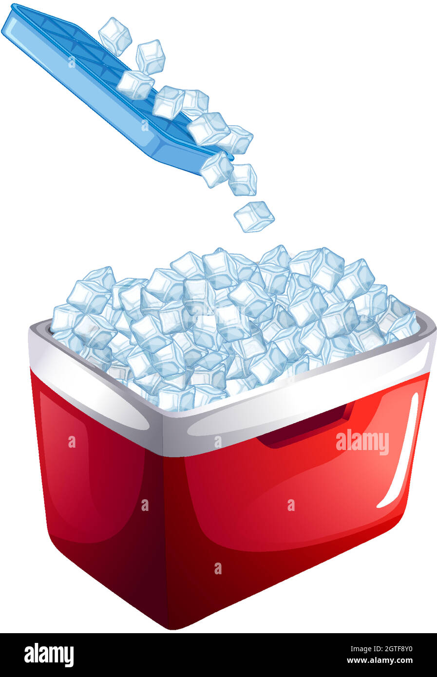 Ice cube on white background Stock Vector