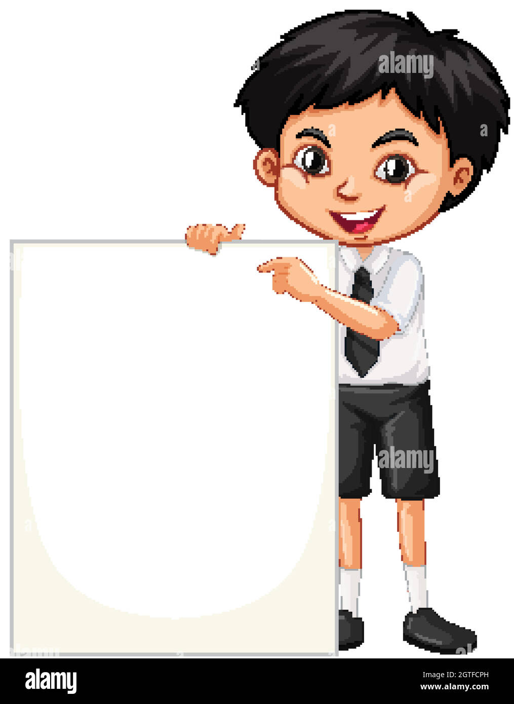 One happy boy with blank board Stock Vector Image & Art - Alamy