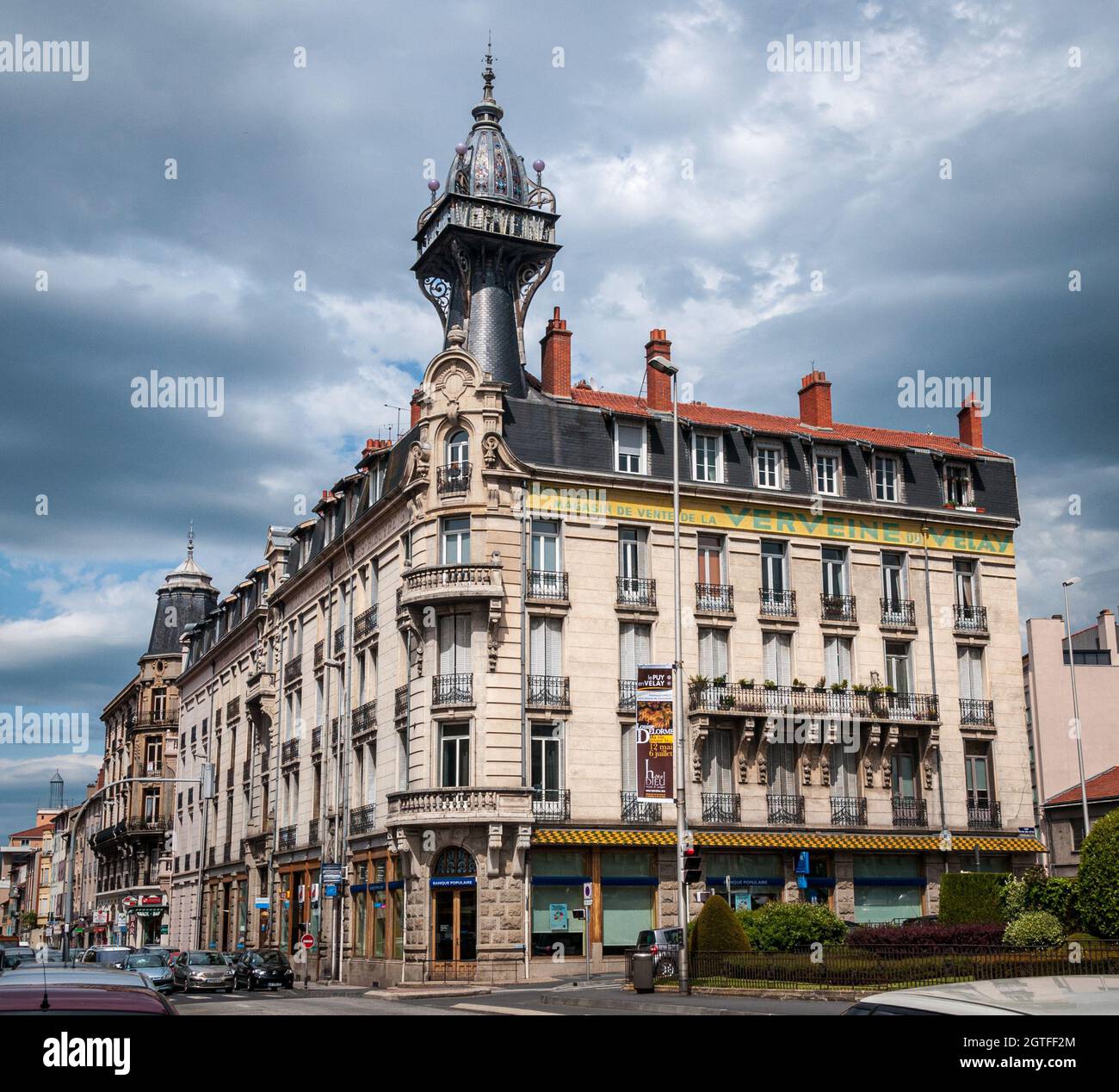 Ancienne Distillerie Pages (Verveine) (Old Pages Distillery) , Le Puy, France Stock Photo