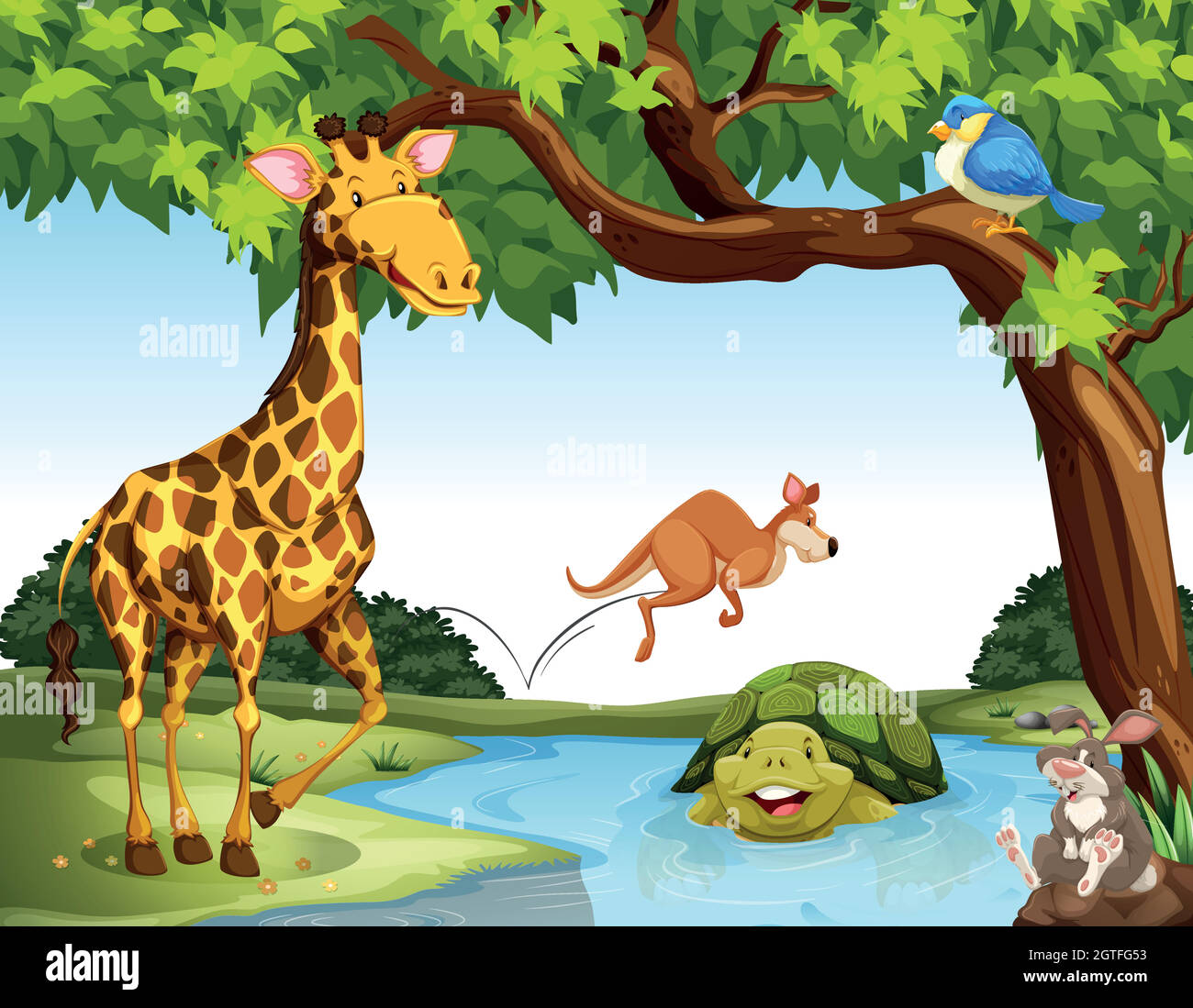 Animals and river Stock Vector Image & Art Alamy