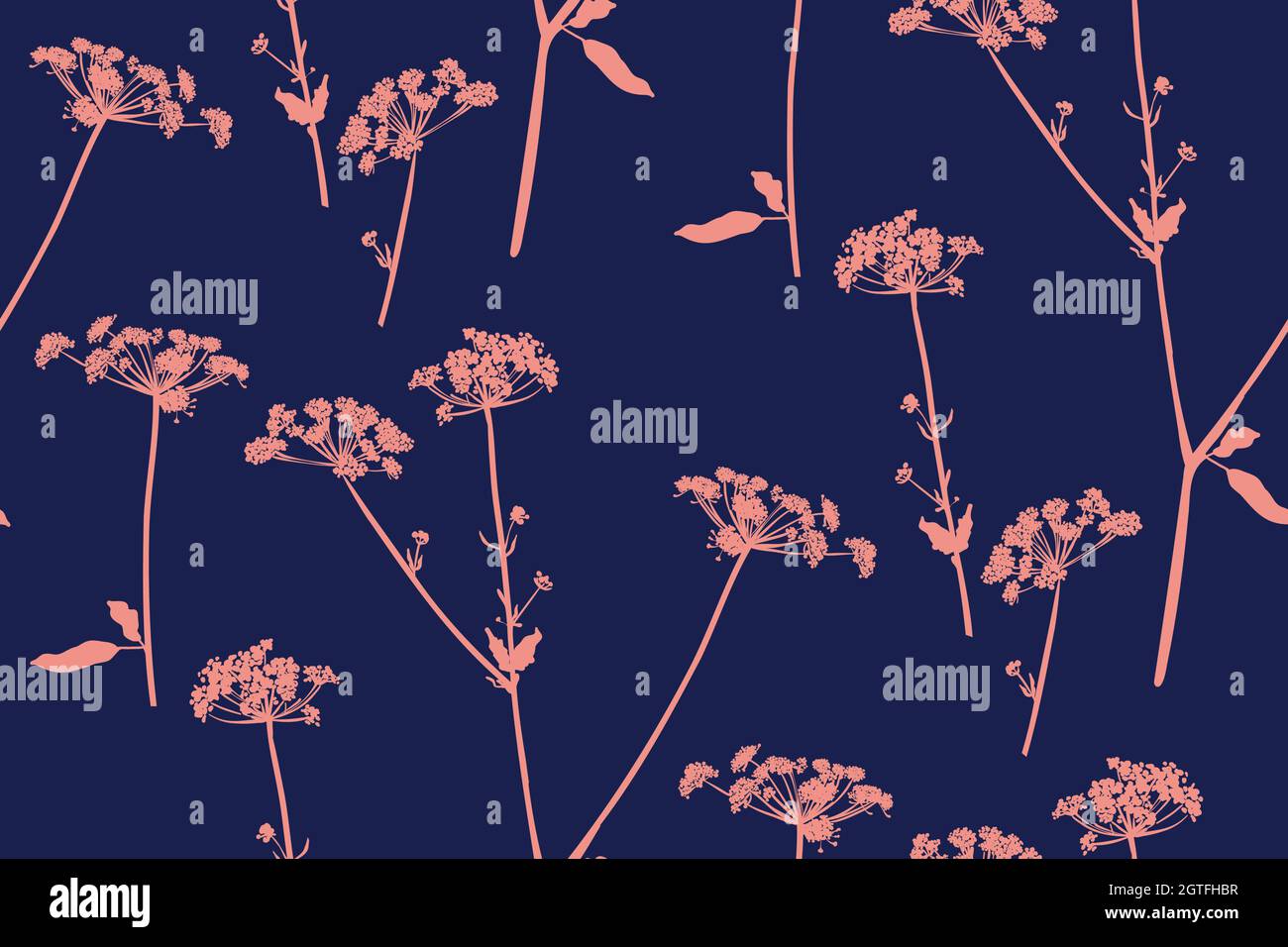 Floral seamless background pattern hand drawn. Wild flowers and leaves ...