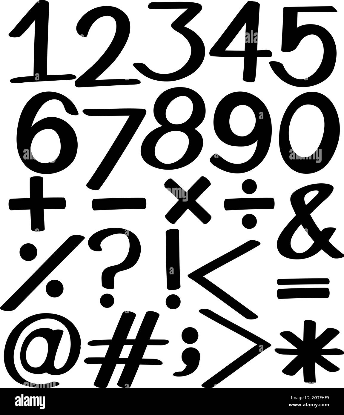 Numbers illustration Black and White Stock Photos & Images - Alamy