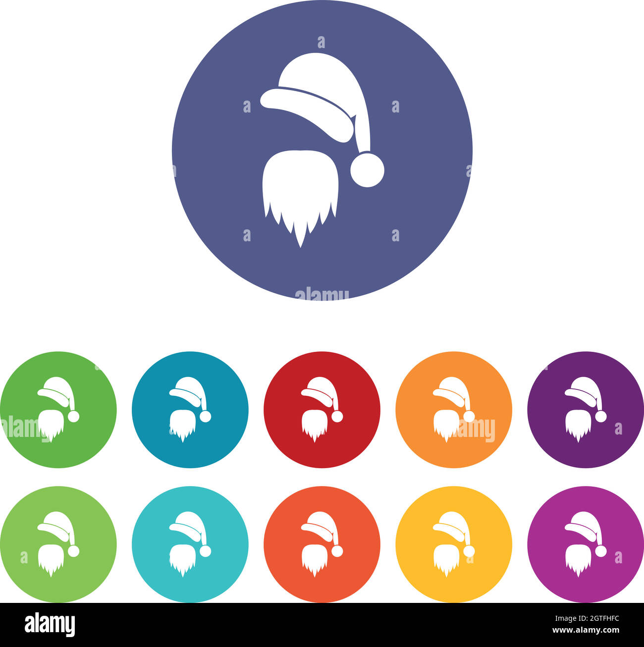 Santa Claus hat and beard set icons Stock Vector Image & Art - Alamy