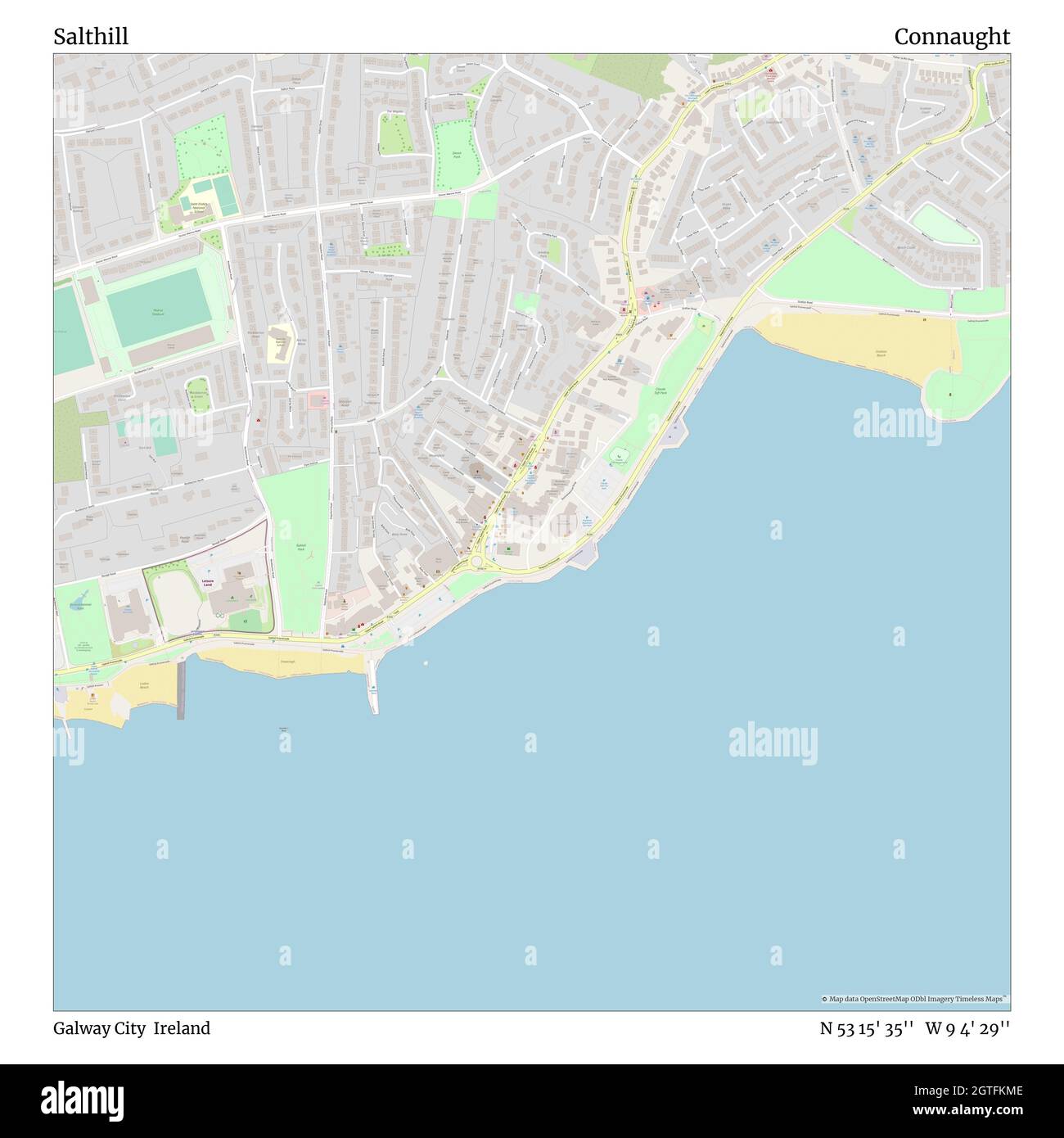 Map Of Salthill Galway Salthill, Galway City, Ireland, Connaught, N 53 15' 35'', W 9 4' 29'', Map,  Timeless Map Published In 2021. Travelers, Explorers And Adventurers Like  Florence Nightingale, David Livingstone, Ernest Shackleton, Lewis And