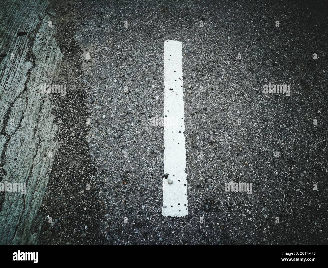 High Angle View Of Road Marking On Street Stock Photo