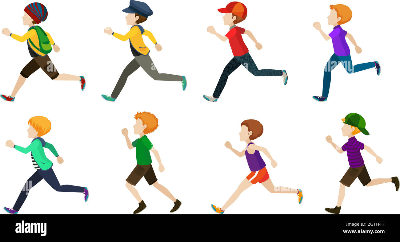 Child boy running on Stock Vector Images - Alamy