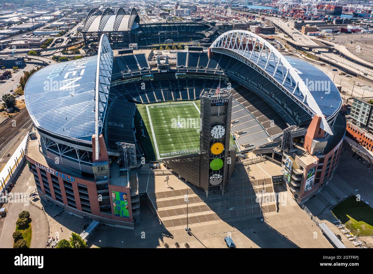 Lumen Field, Home of the Seahawks and Sounders, Seattle, Washington, USA Stock Photo