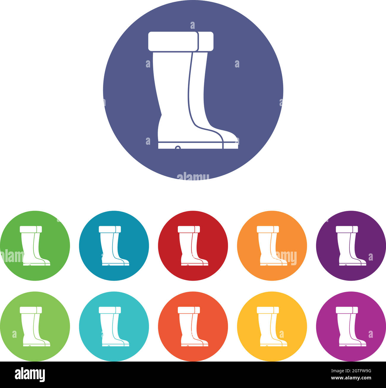 Winter shoes set icons Stock Vector