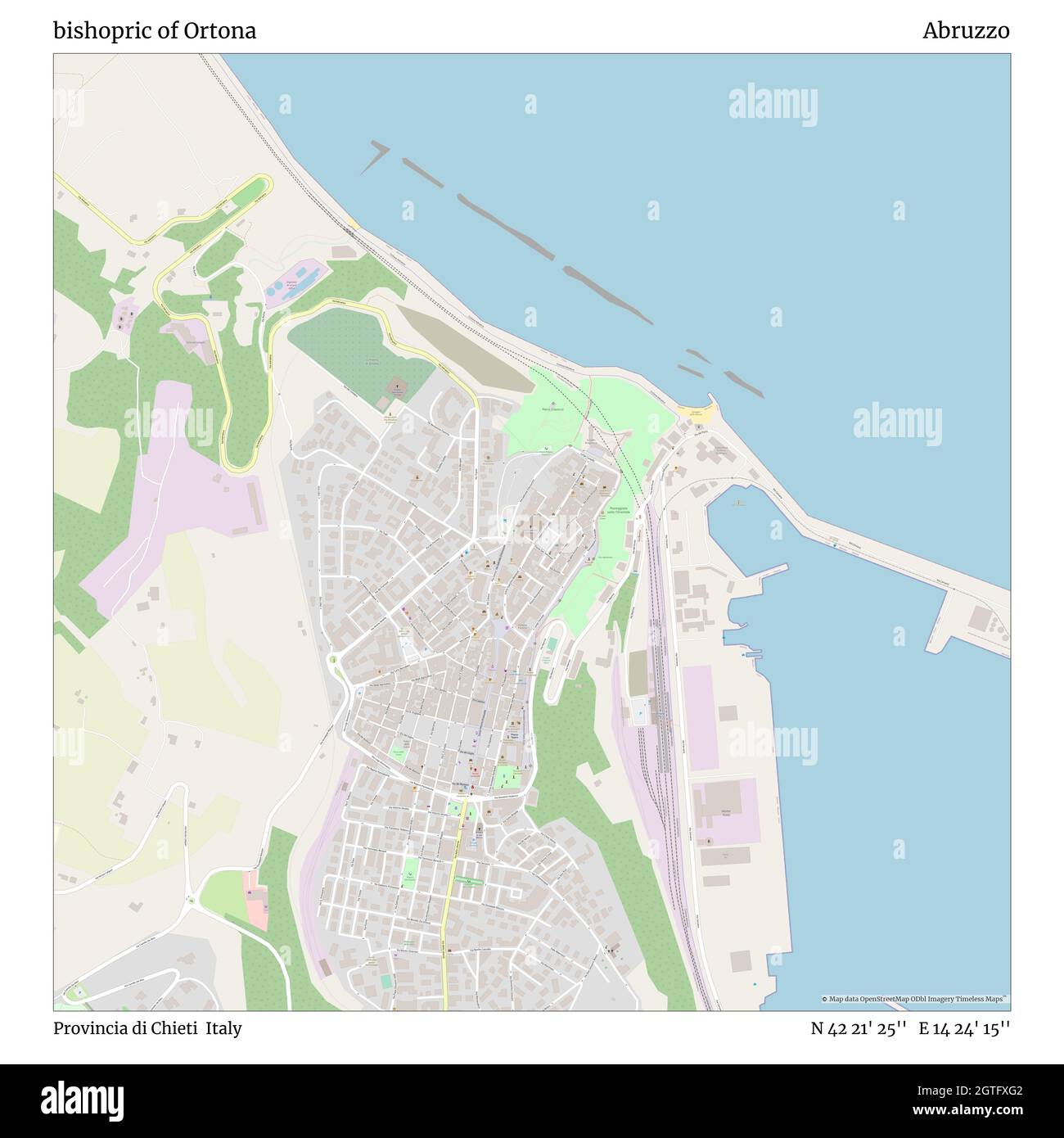 Chieti Abruzzo Italy Map Bishopric Of Ortona, Provincia Di Chieti, Italy, Abruzzo, N 42 21' 25'', E  14 24' 15'', Map, Timeless Map Published In 2021. Travelers, Explorers And  Adventurers Like Florence Nightingale, David Livingstone, Ernest