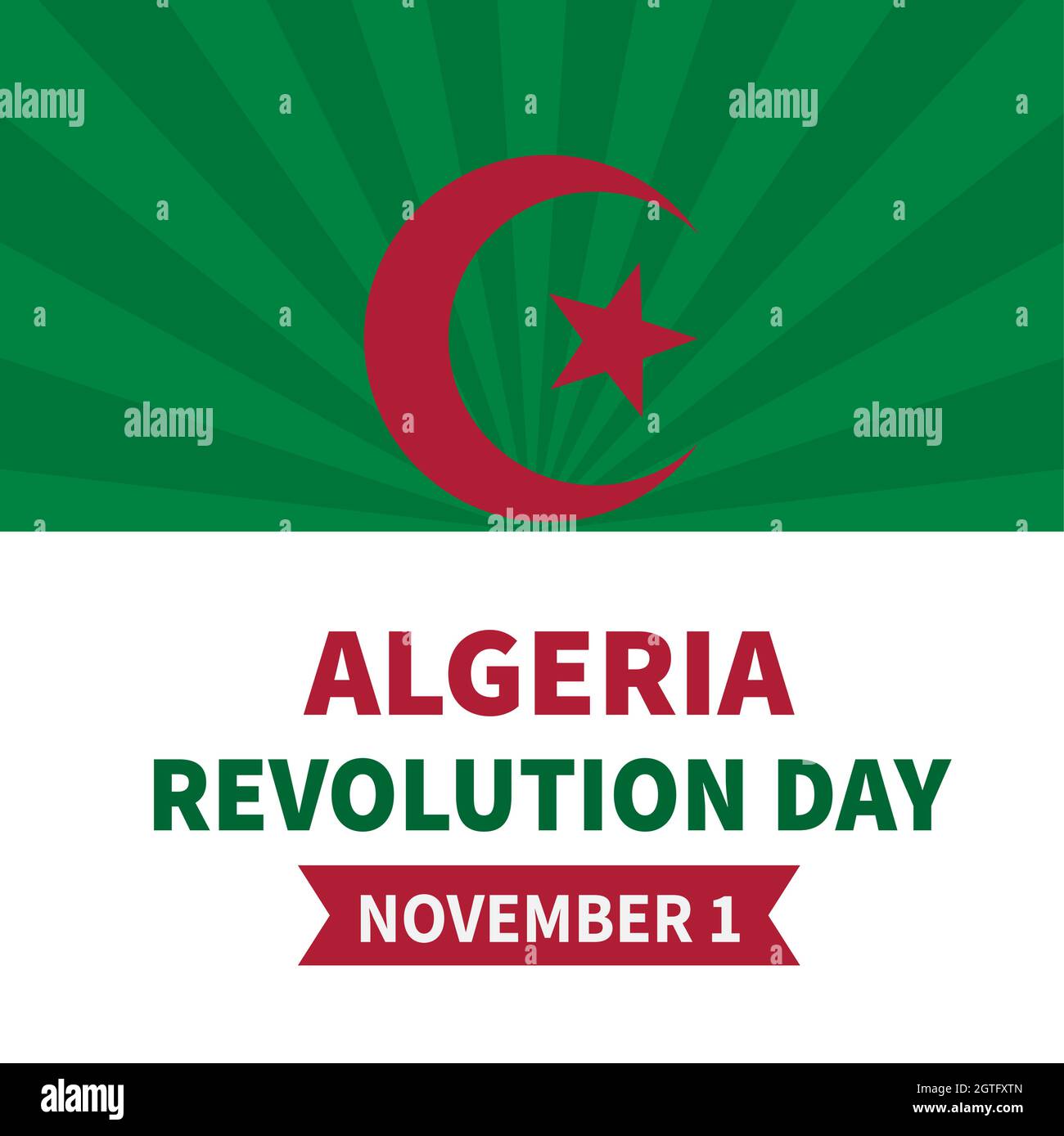 Algeria Revolution Day typography poster. National holiday celebrate on
