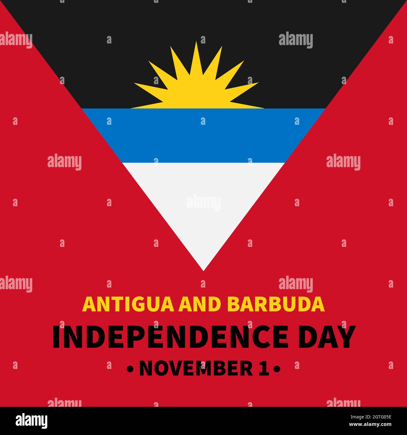 Antigua and Barbuda Independence Day typography poster. National