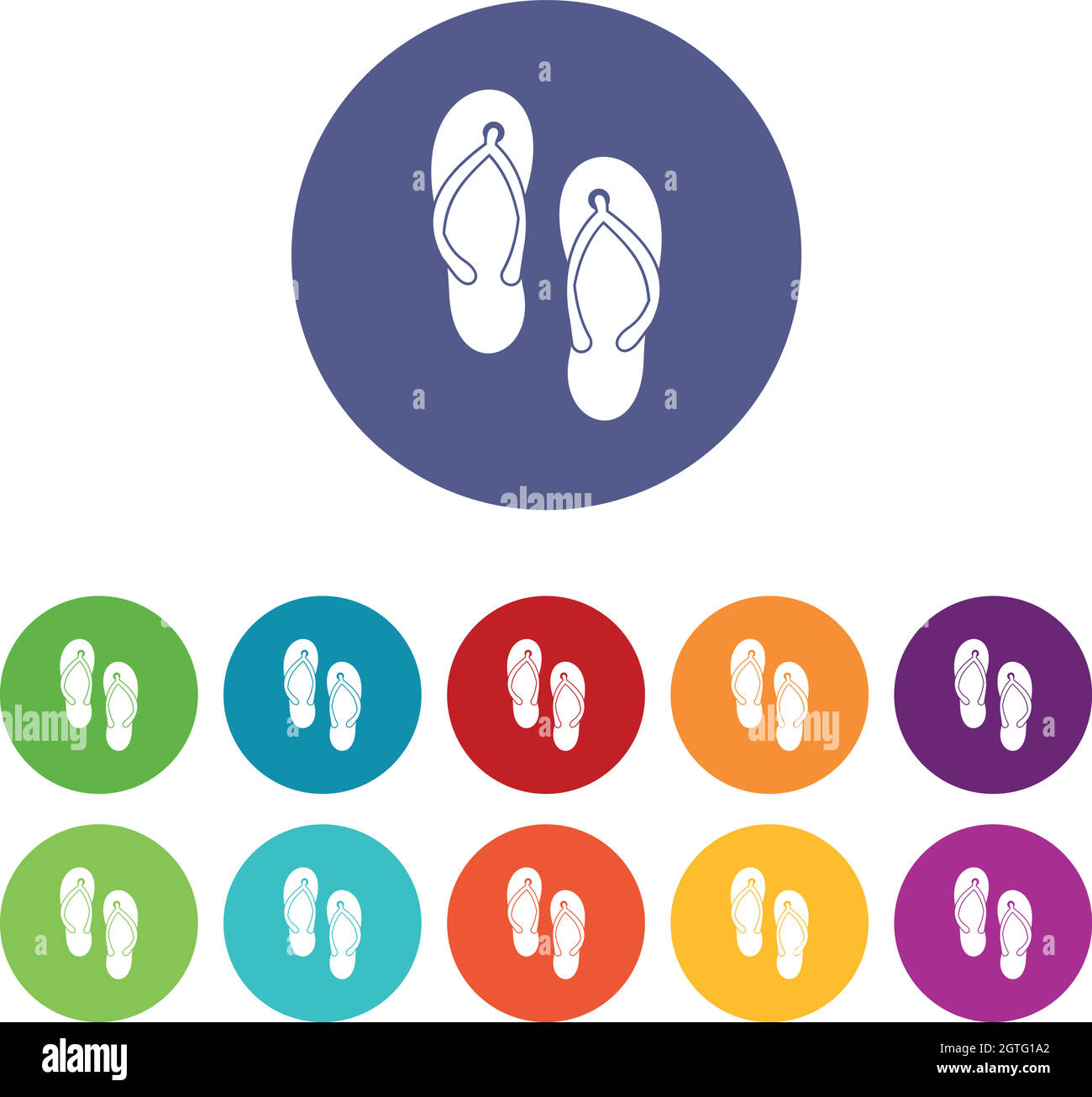 Beach thongs set icons Stock Vector Image & Art - Alamy