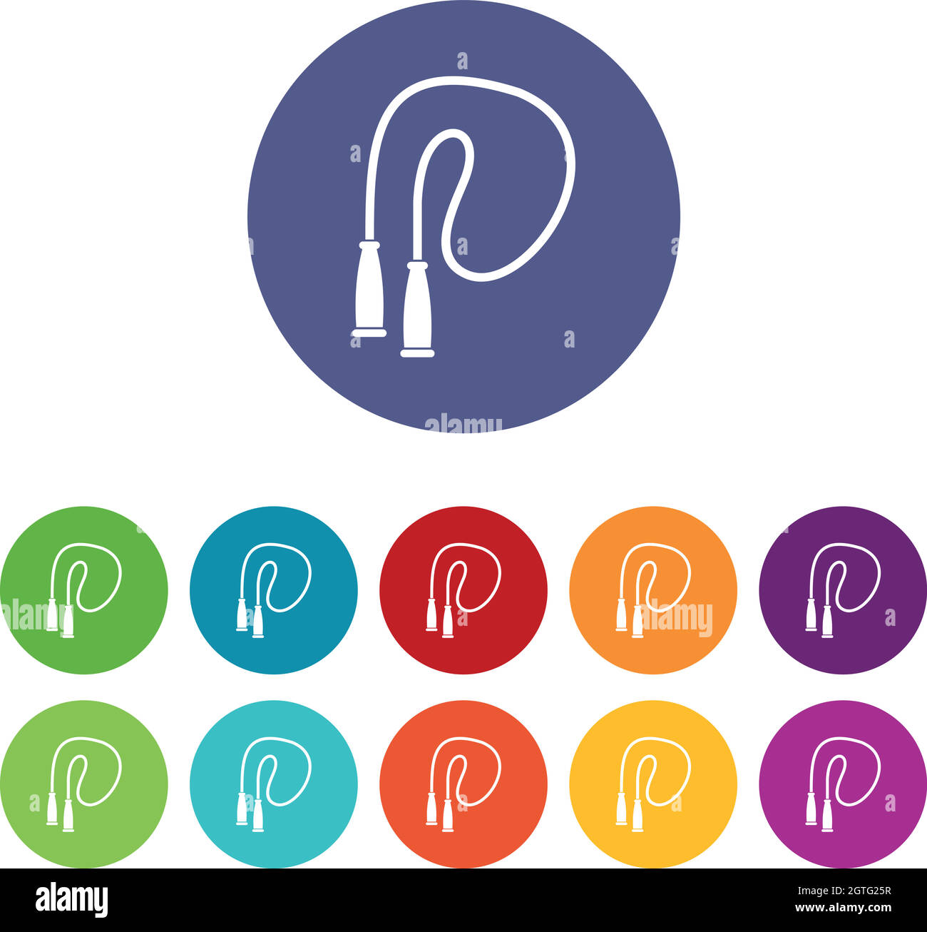 Skipping rope set icons Stock Vector