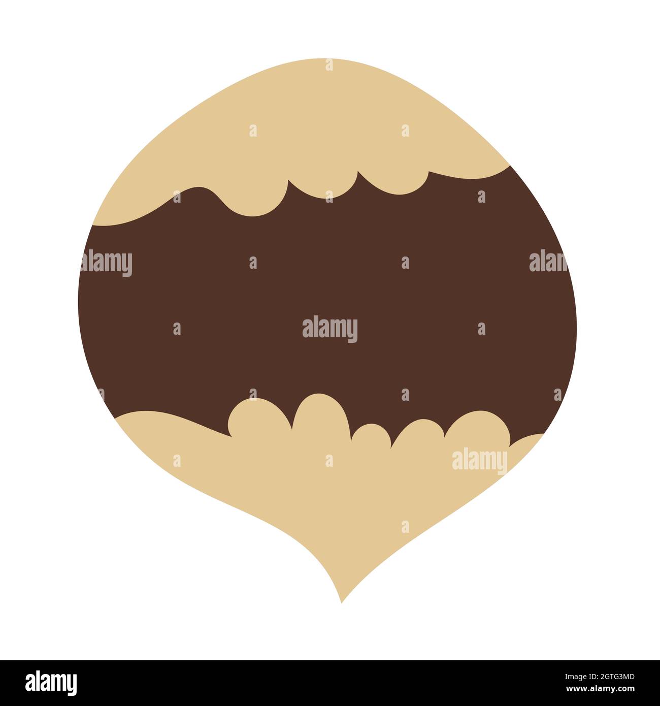 Hazelnut icon. Flat hand drawn hazelnut vector  Stock Vector
