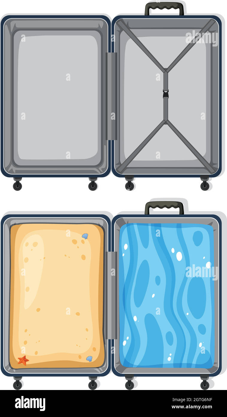 Set of empty and filled luggage Stock Vector Image & Art Alamy