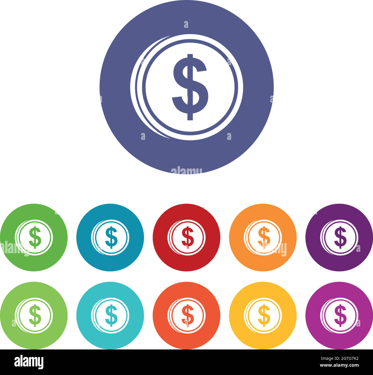 Coin dollar set icons Stock Vector Image & Art - Alamy