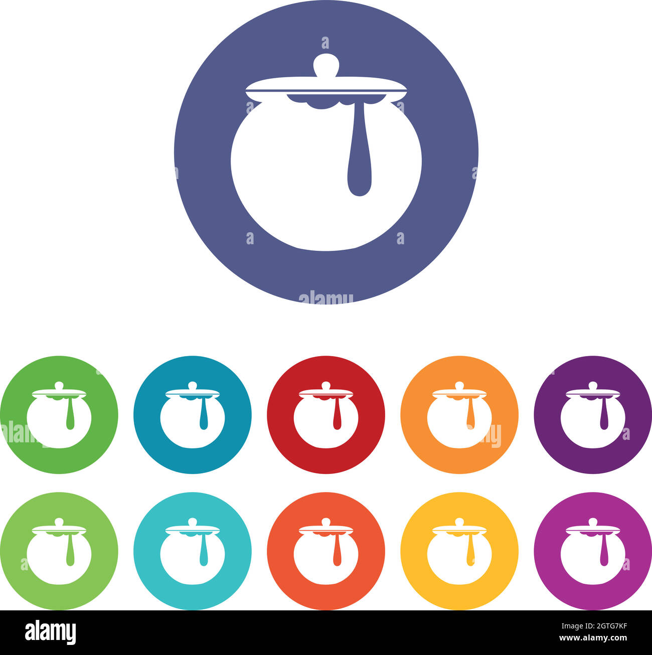 Honey pot set icons Stock Vector