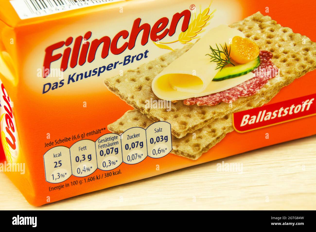 Hamburg, Germany - August 10,  2021:  Filinchen Knusper-Brot Stock Photo