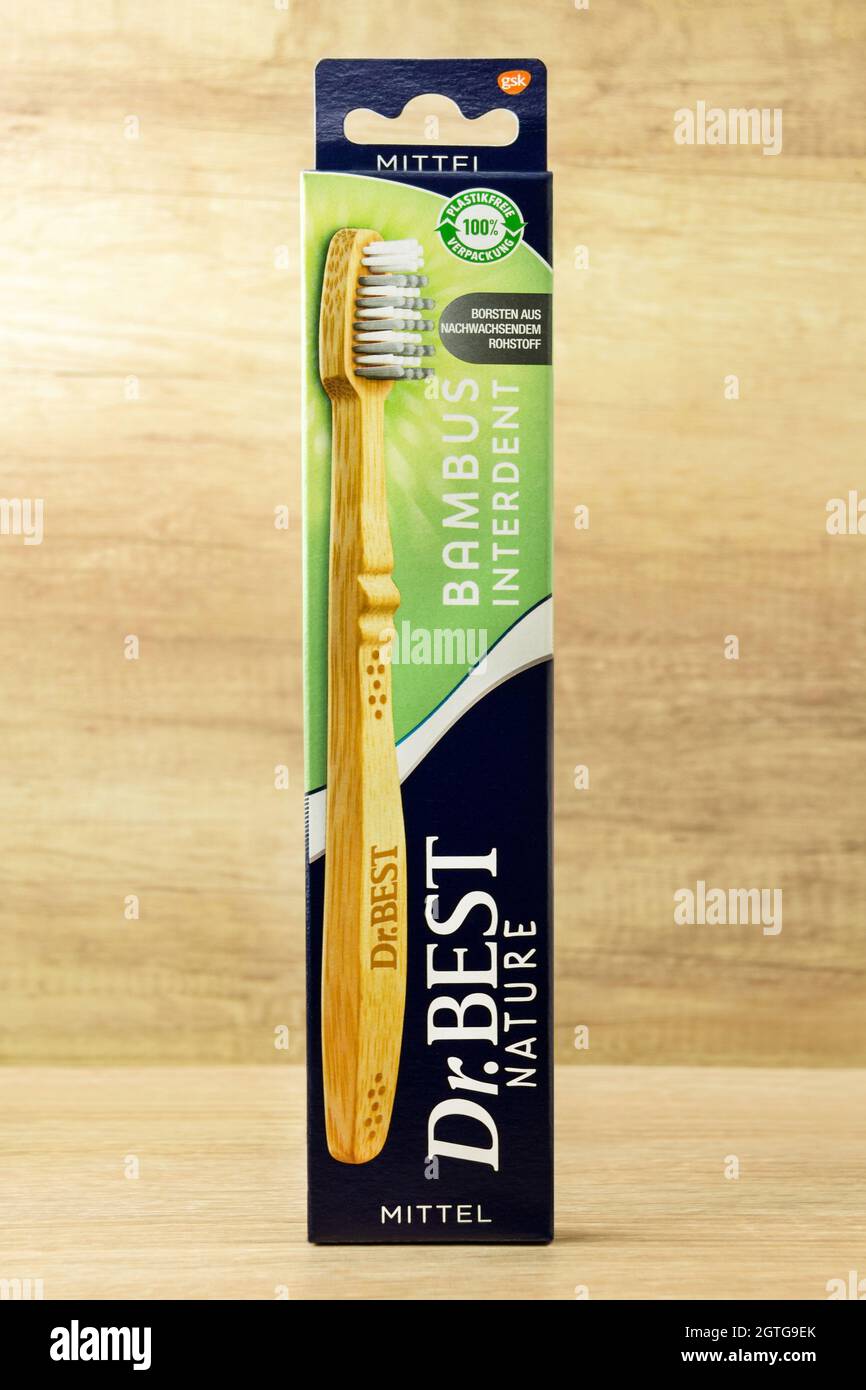 Hamburg, Germany - August 1, 2021: Dr. Best Bamboo Toothbrush Nature dental  care Stock Photo - Alamy