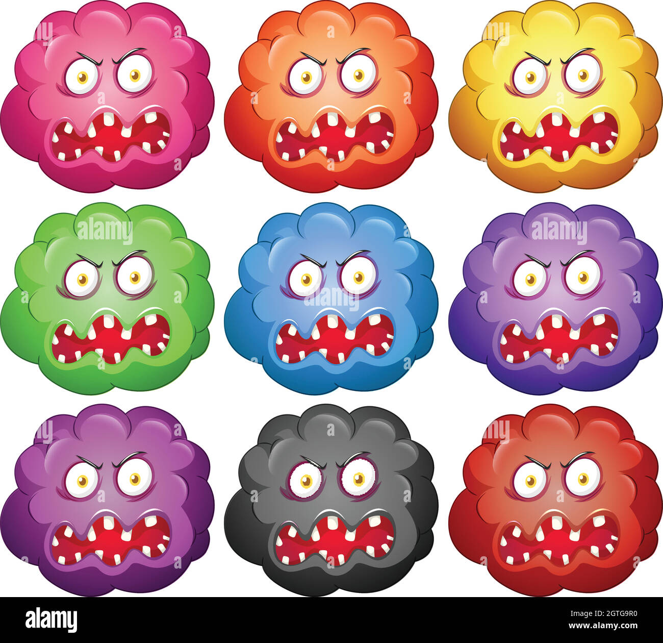 Germ with monster faces Stock Vector