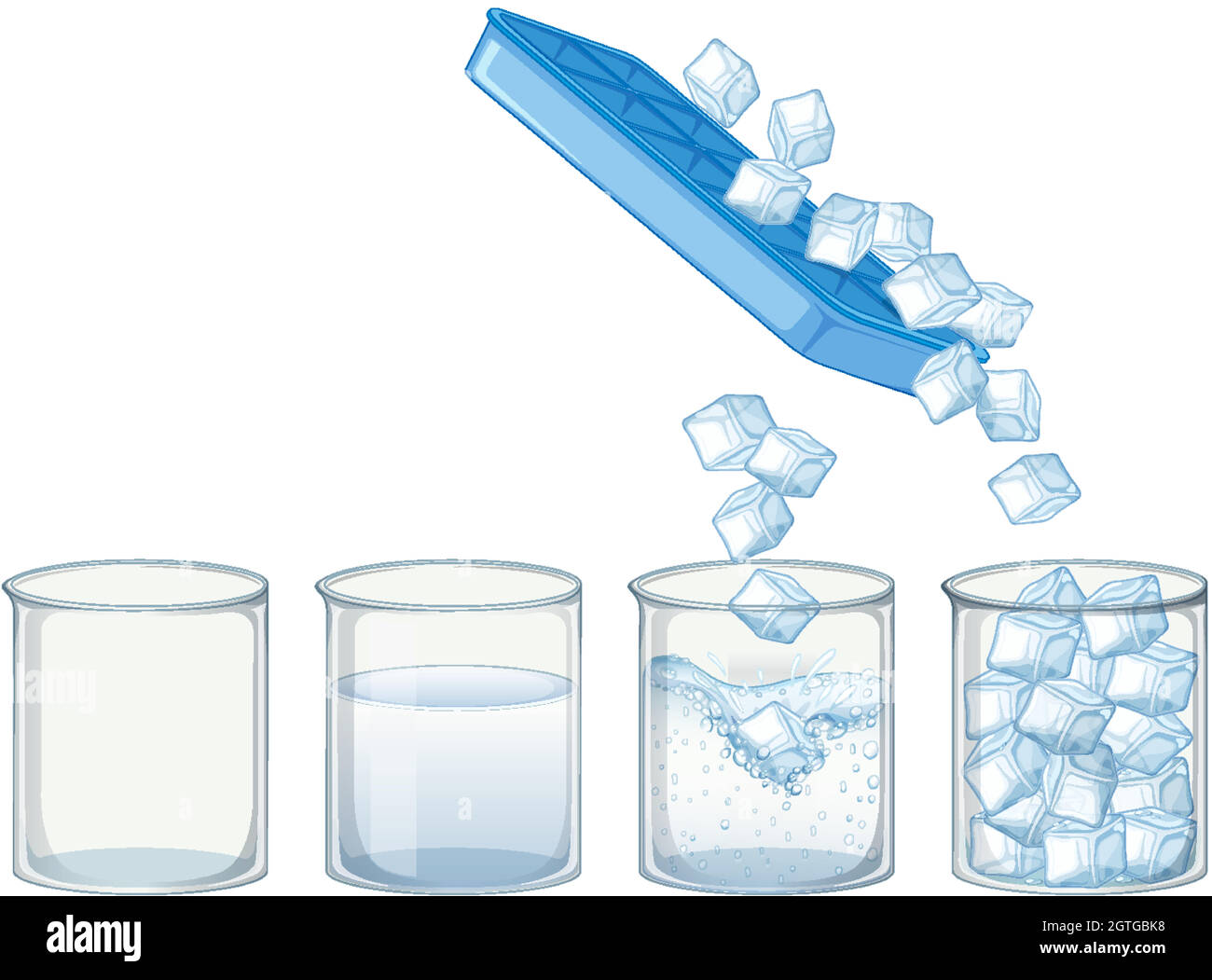 Ice cube on white background Stock Vector