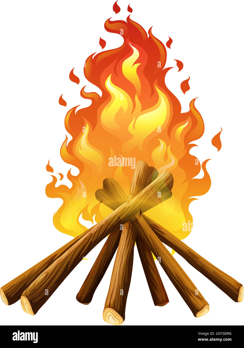 Campfire on white background Stock Vector Image & Art - Alamy