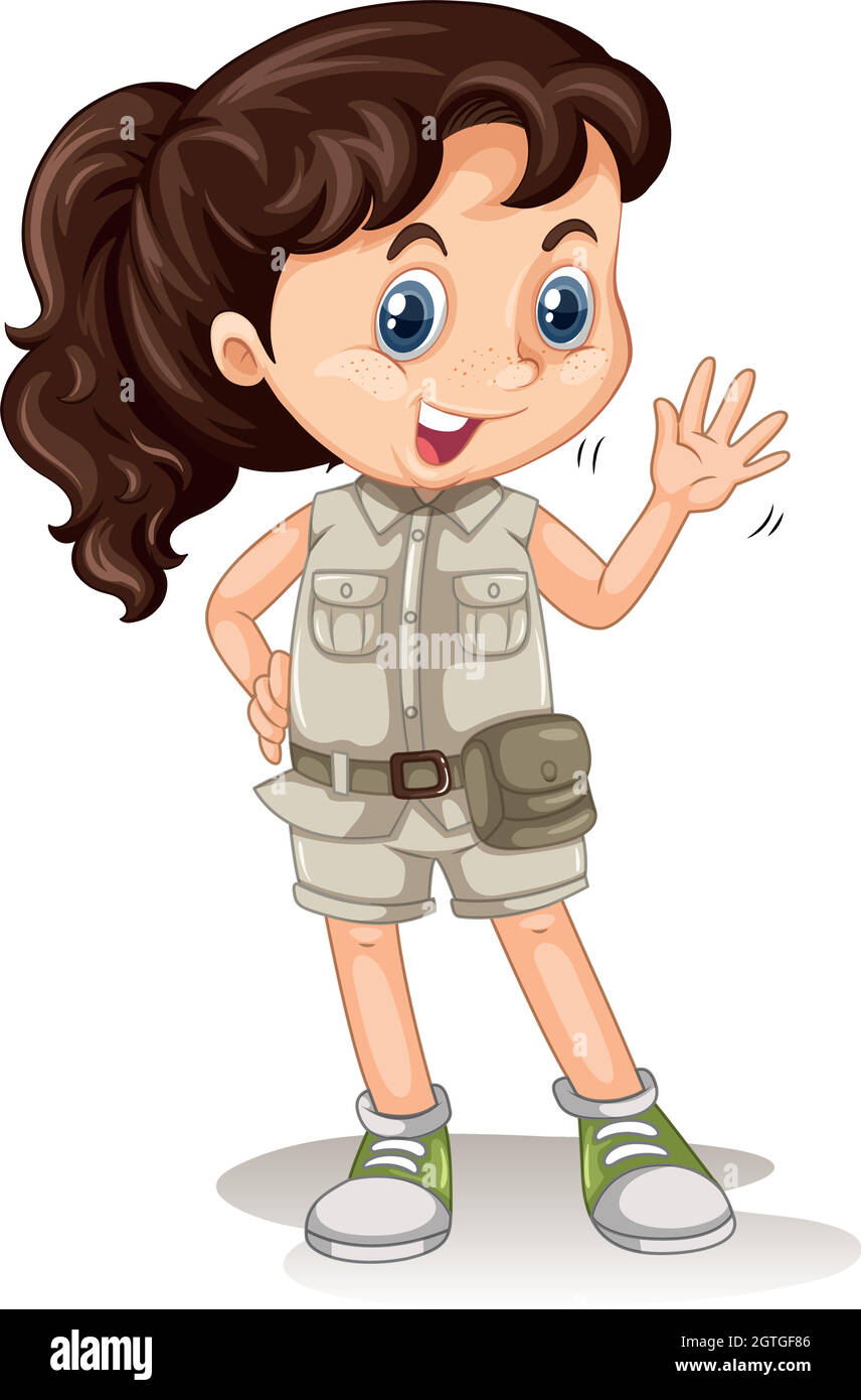 A Safari Girl on White Background Stock Vector Image & Art Alamy