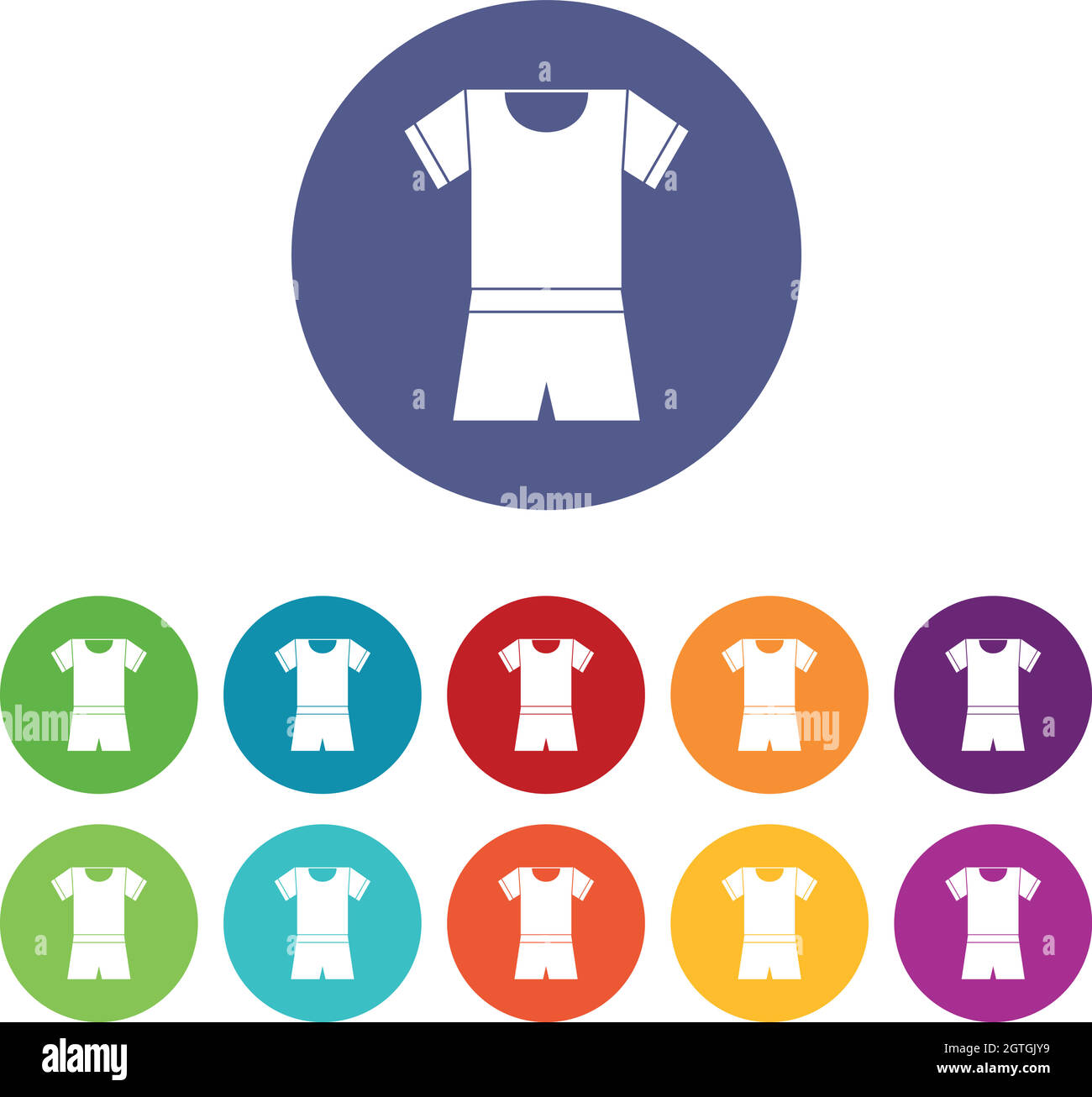 Sport shirt and shorts set icons Stock Vector