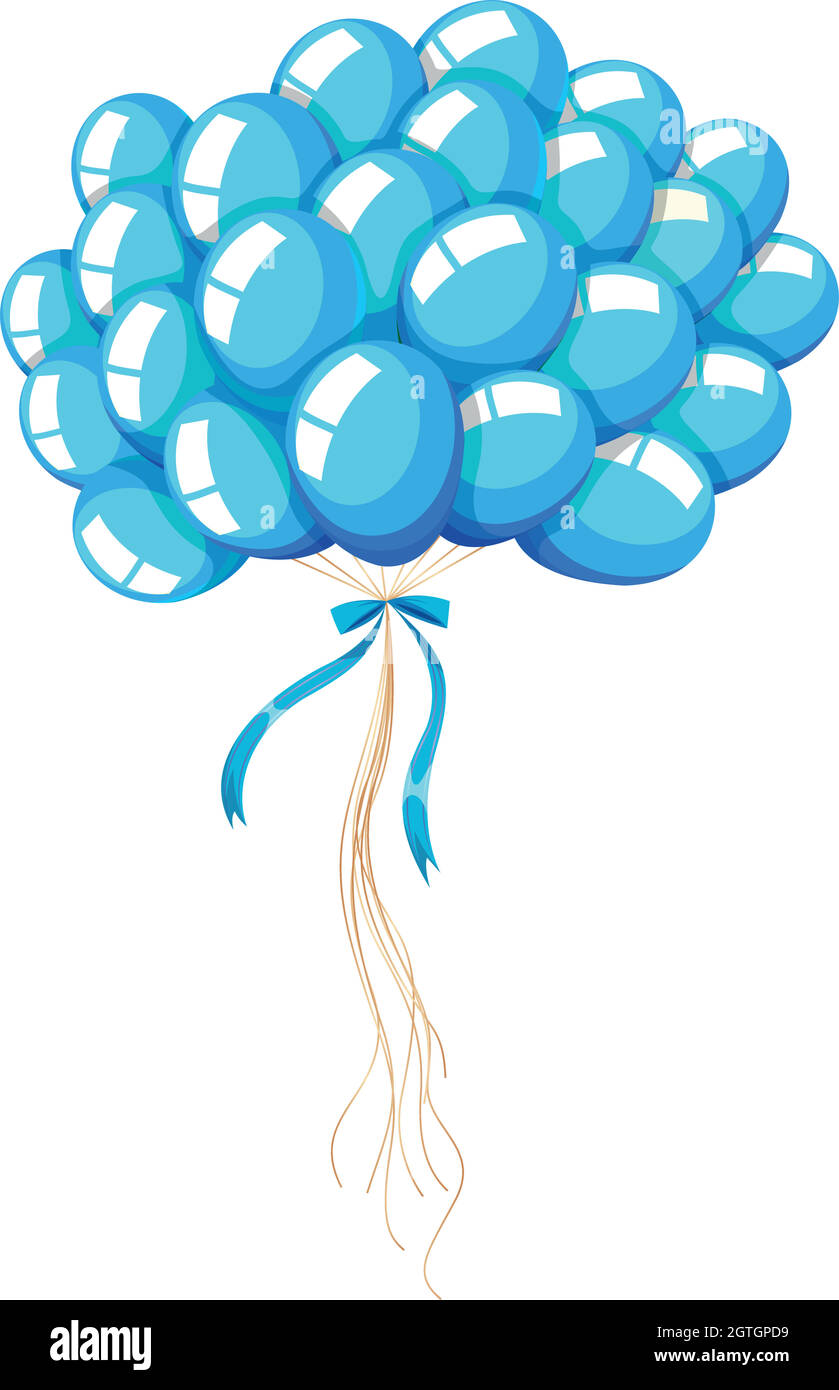 Bunch of blue balloons with ribbon Stock Vector Image & Art Alamy