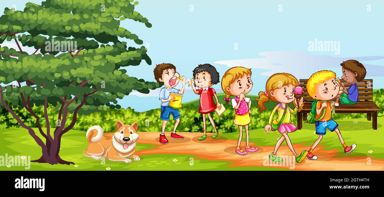 Domestic animals having fun Stock Vector Images - Alamy