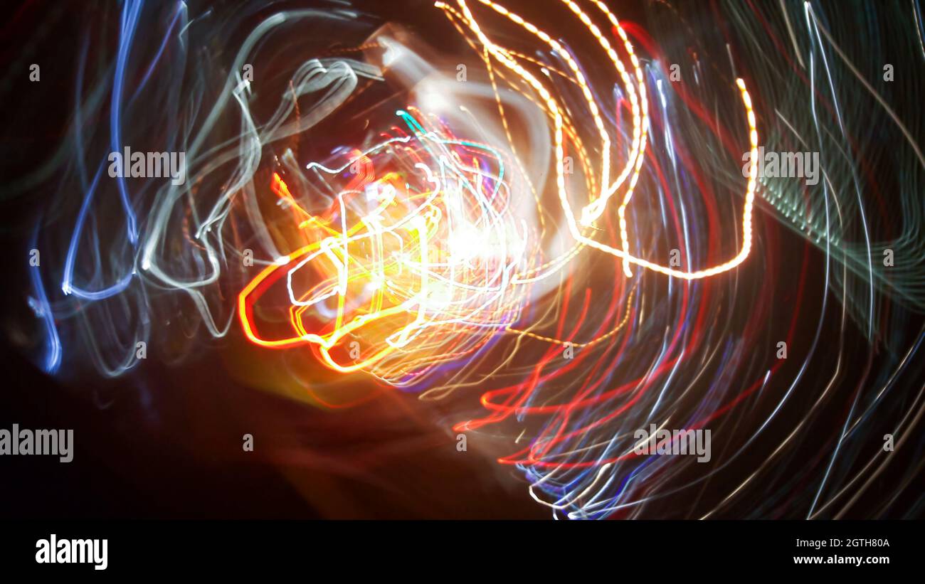 Abstract Background Of Light Painting At Night Stock Photo - Alamy