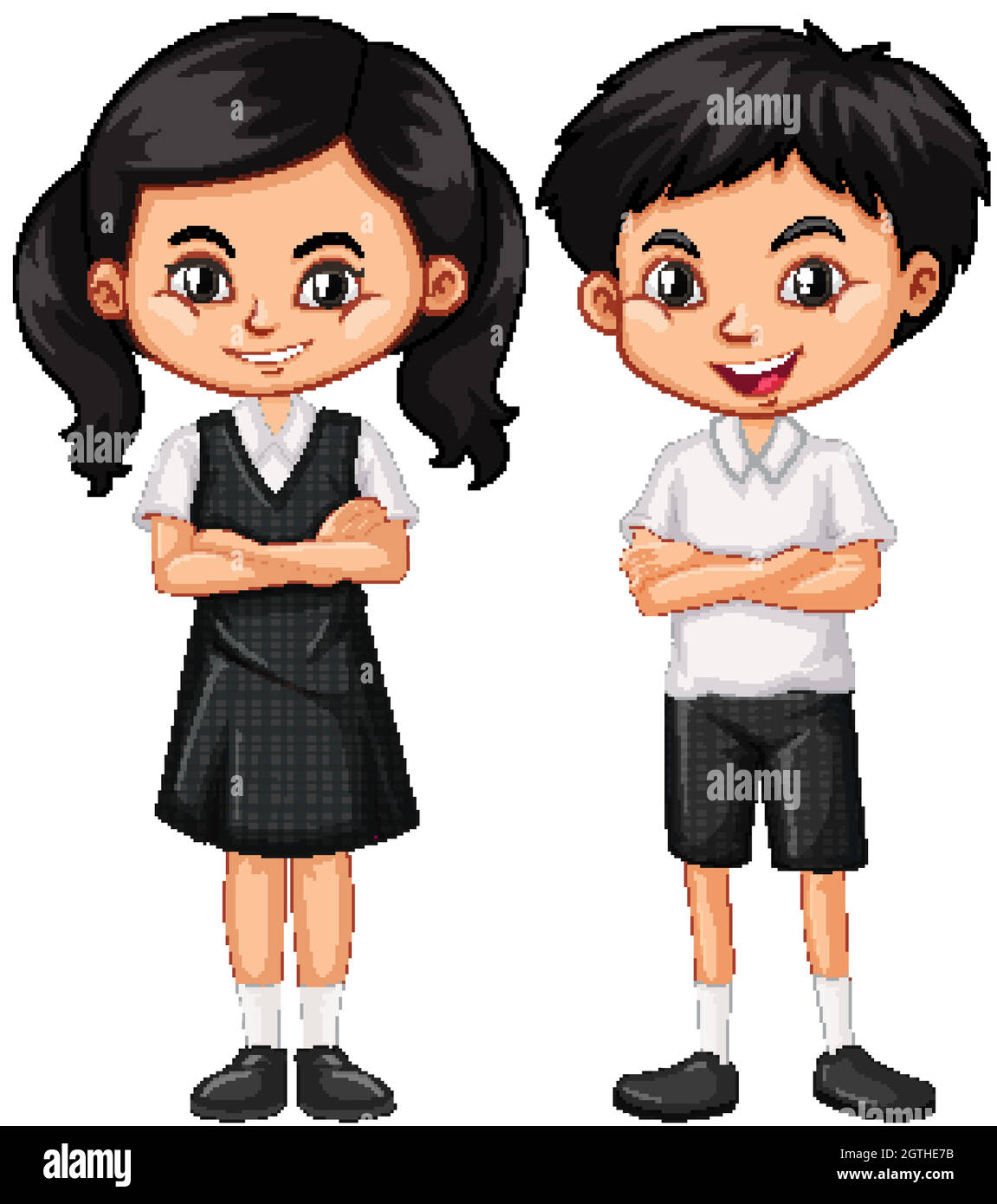 Boy And Girl In Uniform Stock Vector Image Art Alamy