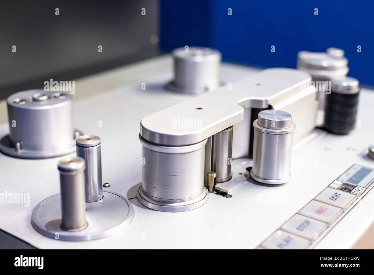 Close-up Of Audio Recording Equipment On Table Stock Photo