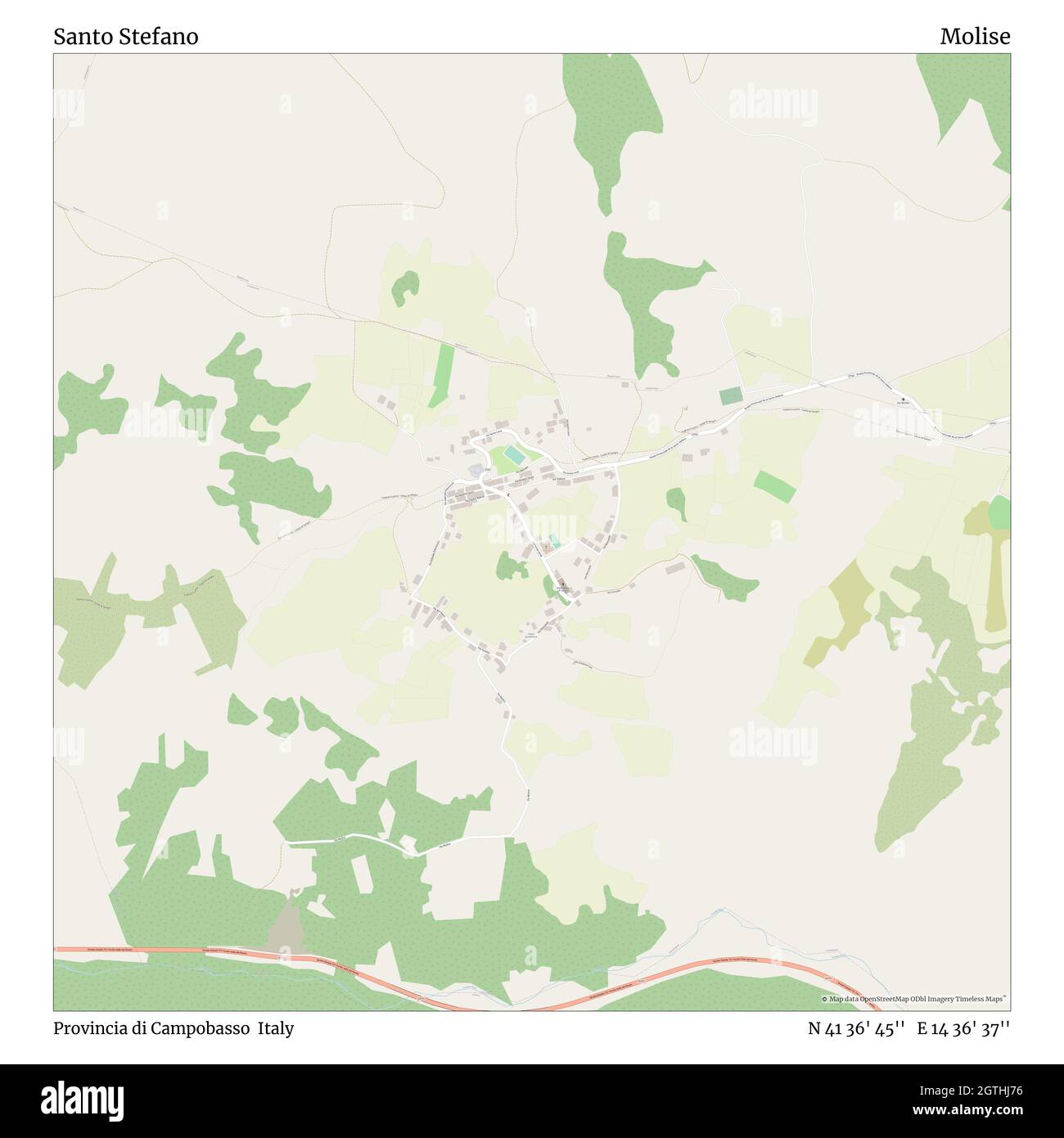 Santo Stefano Italy Map Santo Stefano, Provincia Di Campobasso, Italy, Molise, N 41 36' 45'', E 14  36' 37'', Map, Timeless Map Published In 2021. Travelers, Explorers And  Adventurers Like Florence Nightingale, David Livingstone, Ernest Shackleton,