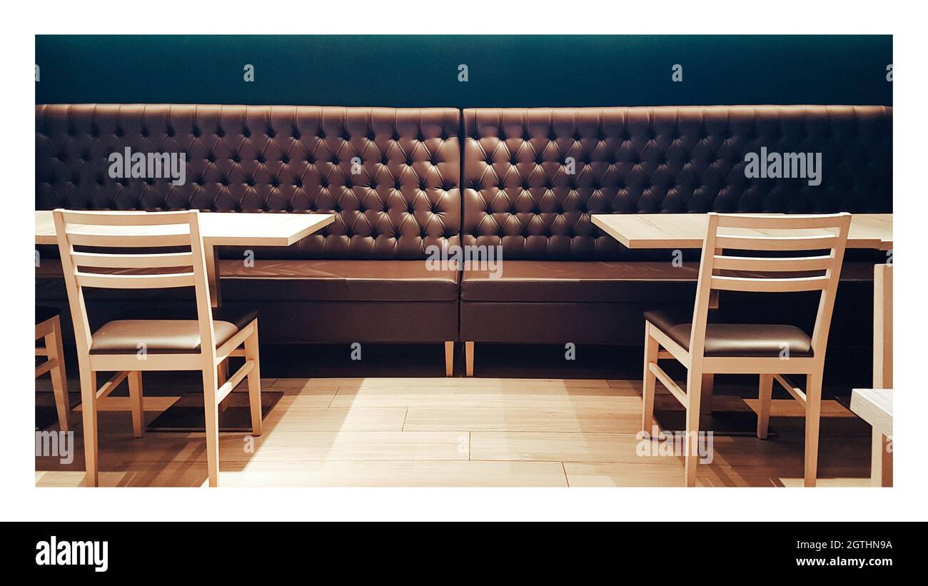 Empty Chairs And Tables Stock Photo Alamy