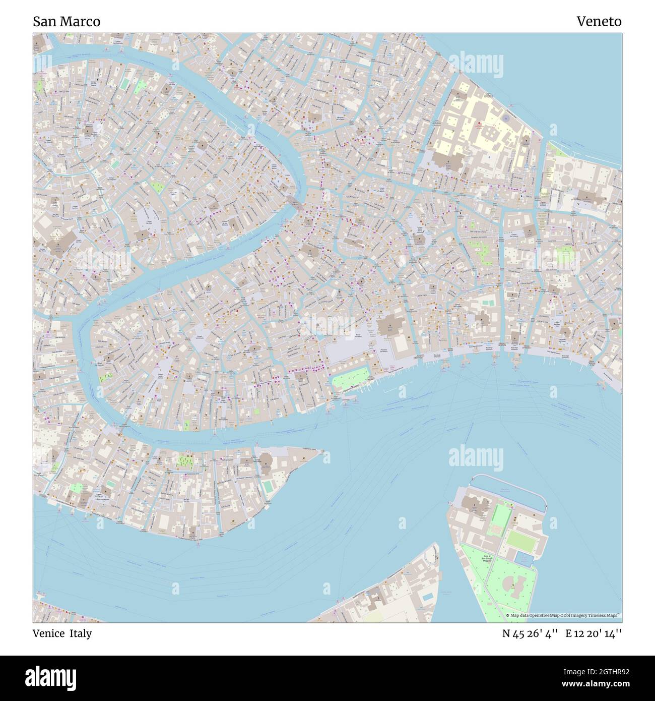 San Marco Italy Map San Marco, Venice, Italy, Veneto, N 45 26' 4'', E 12 20' 14'', Map,  Timeless Map Published In 2021. Travelers, Explorers And Adventurers Like  Florence Nightingale, David Livingstone, Ernest Shackleton, Lewis And
