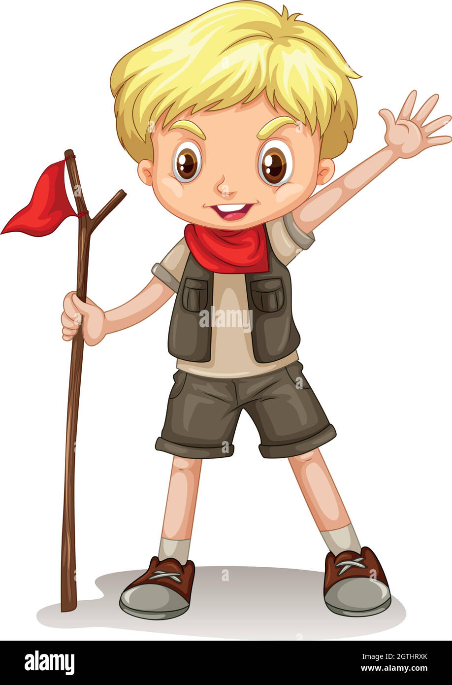 A blonde boy wearing a scout outfit Stock Vector Image & Art - Alamy