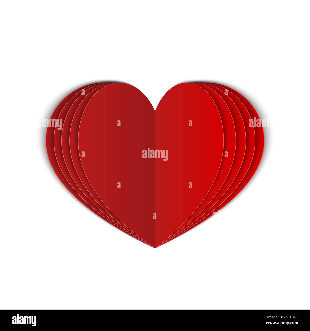 Red paper heart isolated on white. Symbol of love for Valentine s day ...