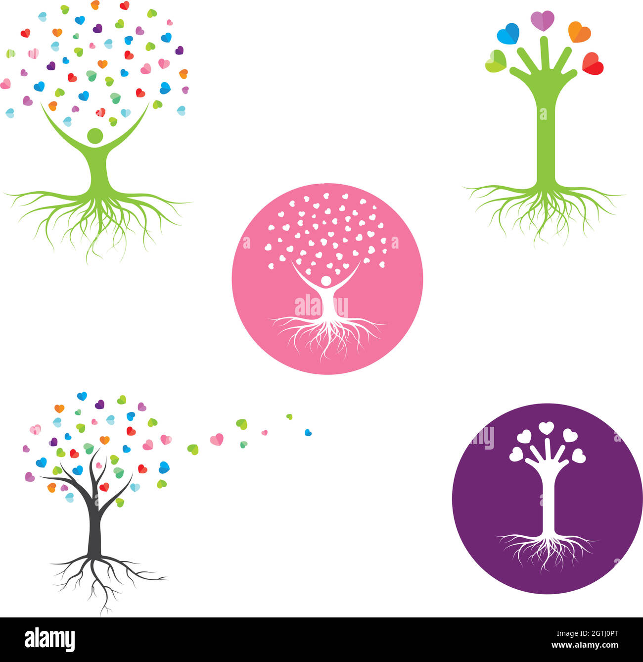 love heart  tree concept vector illustration design Stock Vector
