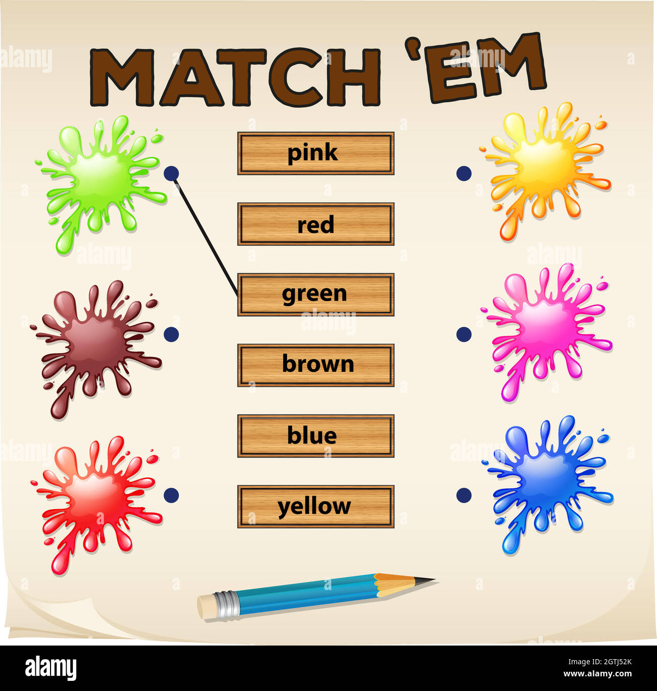 Matching game with colors Stock Vector