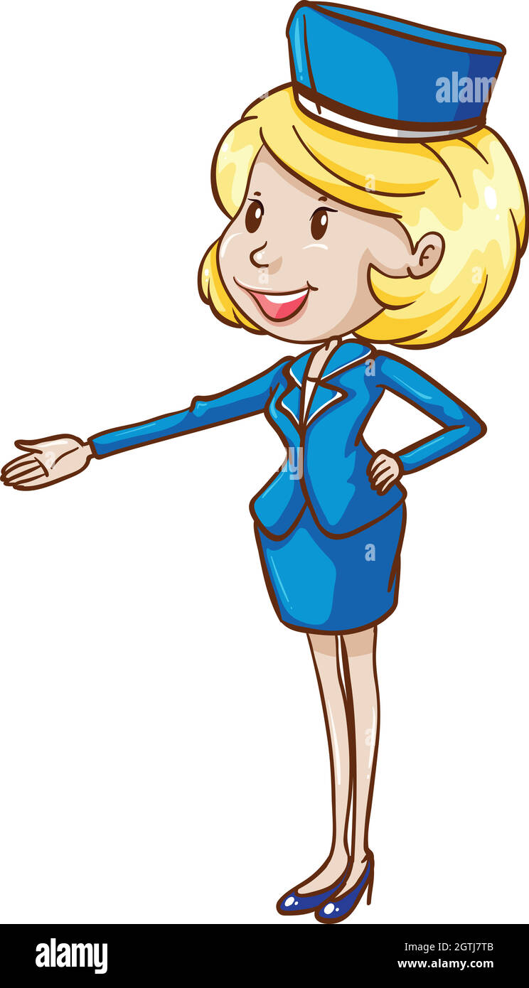 A simple sketch of a flight attendant Stock Vector