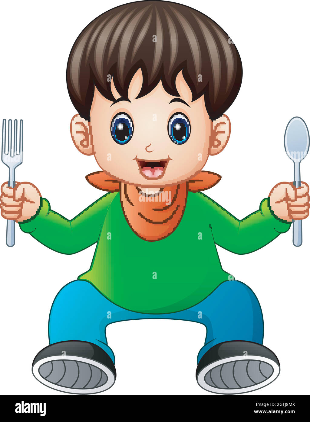 Toddler with a fork Stock Vector Images Alamy