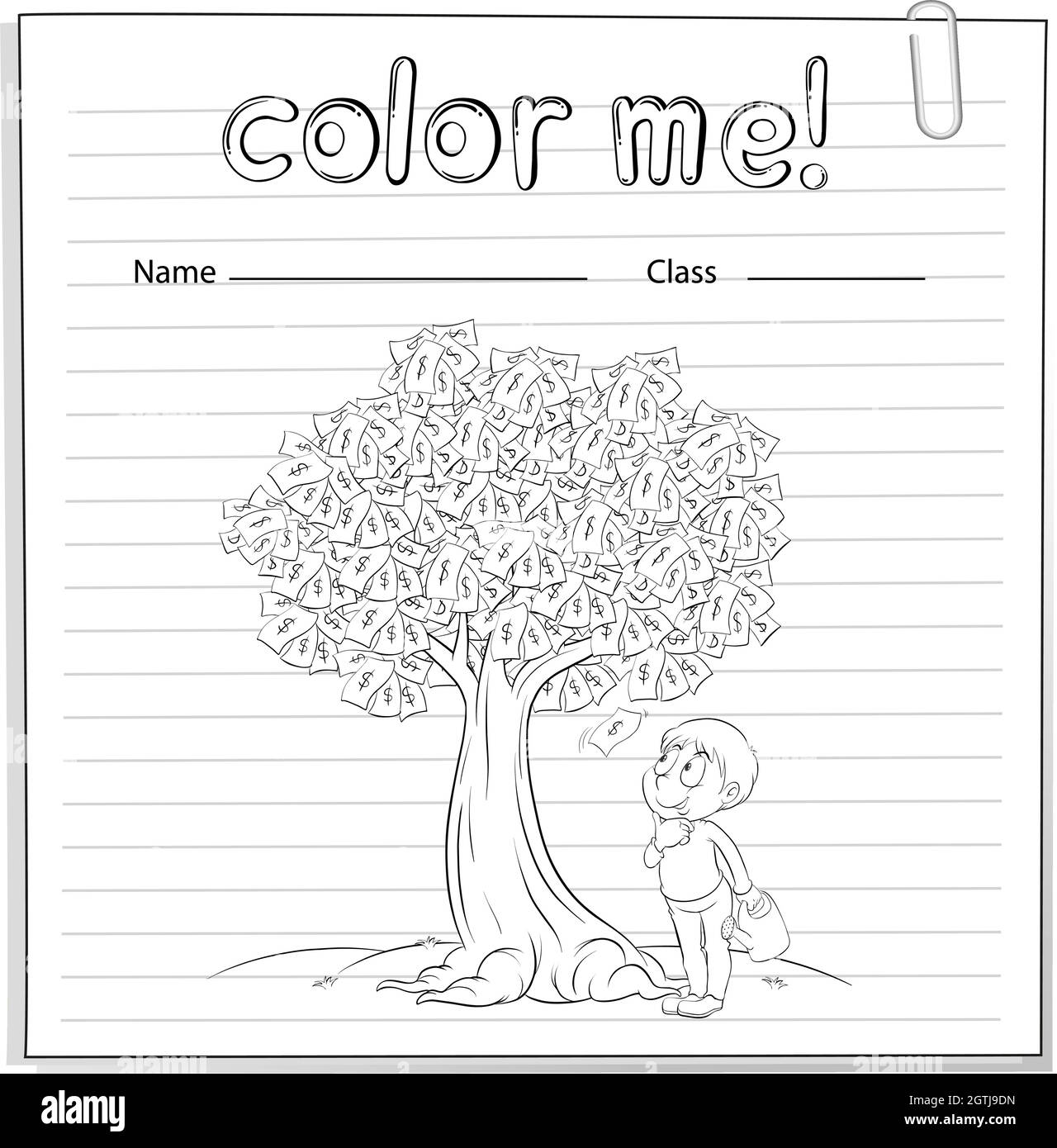 A worksheet with a money tree Stock Vector Image &amp; Art - Alamy