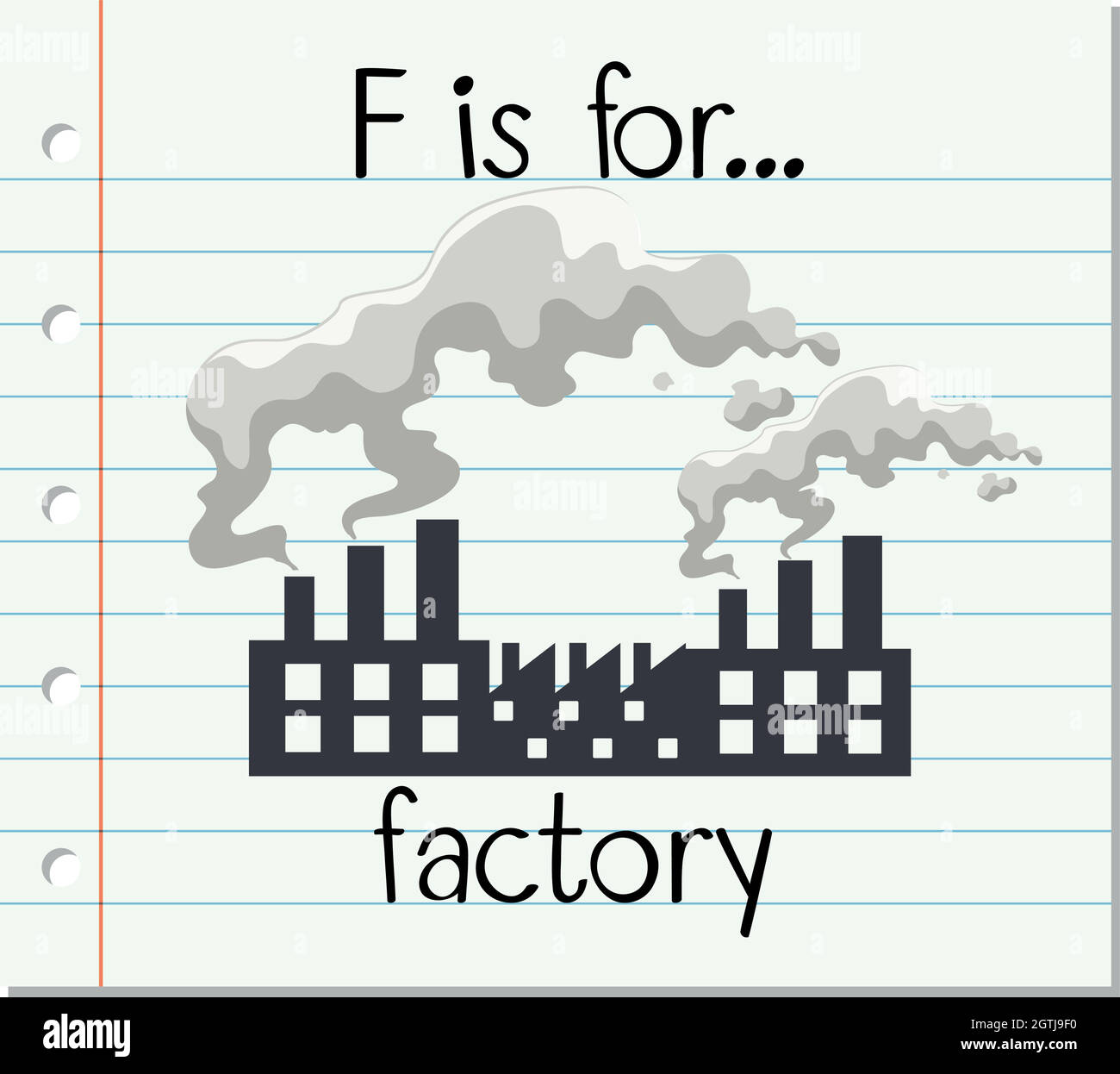 Flashcard letter F is for factory Stock Vector Image & Art - Alamy